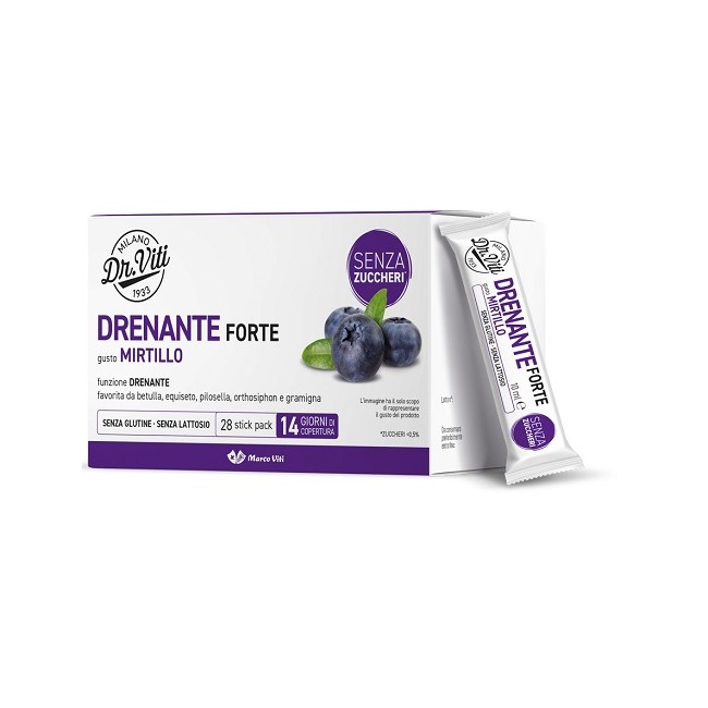 Dr Viti Drenante Forte Mirtillo 28 Stick Pack Senza Zuccheri